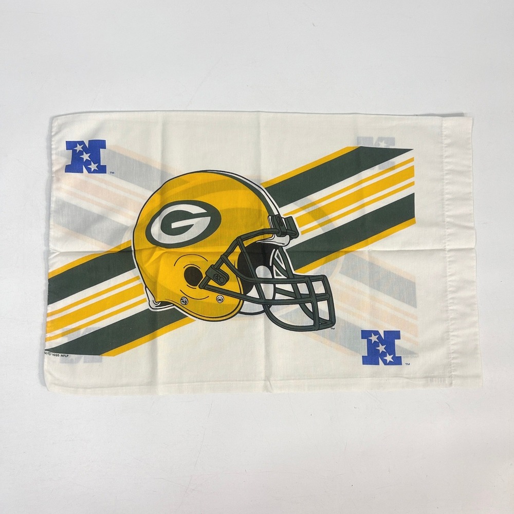 Vintage 1995 Green Bay Packers Pillowcase NFL Helmet Logo Reversible 90s